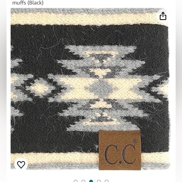 C.C Southwest Pattern Headband For Stretchable Soft Warm Knit Winter Black New - Picture 3 of 4